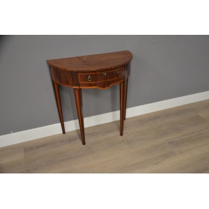 Antieke ingelegde wandtafel - halve maan tafel