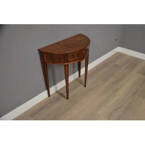 Antieke ingelegde wandtafel - halve maan tafel