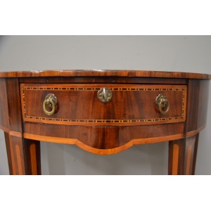 Antieke ingelegde wandtafel - halve maan tafel