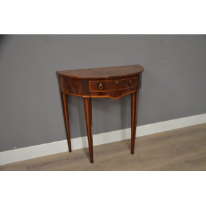 Antieke ingelegde wandtafel - halve maan tafel