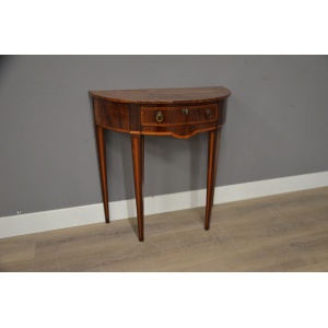 Antieke ingelegde wandtafel - halve maan tafel