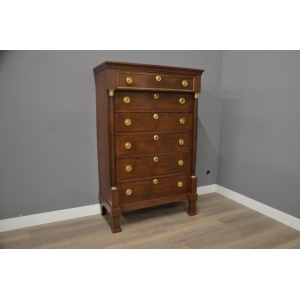 Antieke eiken empire chiffoniere ladekast